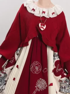 Sweet Ruffles Long Sleeves Top Burgundy