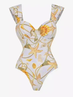Swimsuits Women's Clothing Swimsuit Set Yellow Sexy Draped Sleeveless