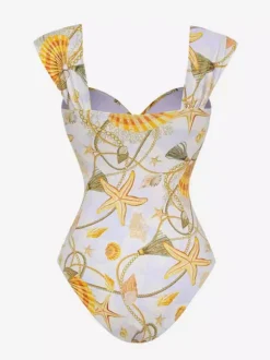 Swimsuits Women's Clothing Swimsuit Set Yellow Sexy Draped Sleeveless