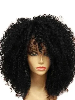 Synthetic Wigs Black Afro Hair Heat-resistant Fiber Short Wig For Women