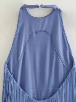Tassel Fringe Mini Dress With Open Back And Halter Neckline For Party 2026