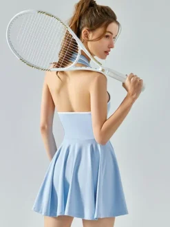 Tennis Dress Sleeveless Color Block Activewear For Women