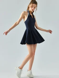Tennis Dress Sleeveless Color Block Activewear For Women