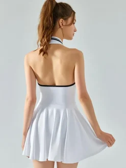 Tennis Dress Sleeveless Color Block Activewear For Women