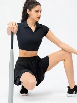 Tennis Sports Set Short Sleeves Women's Running Activewear