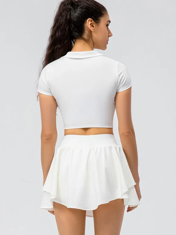 Tennis Sports Set Short Sleeves Women's Running Activewear
