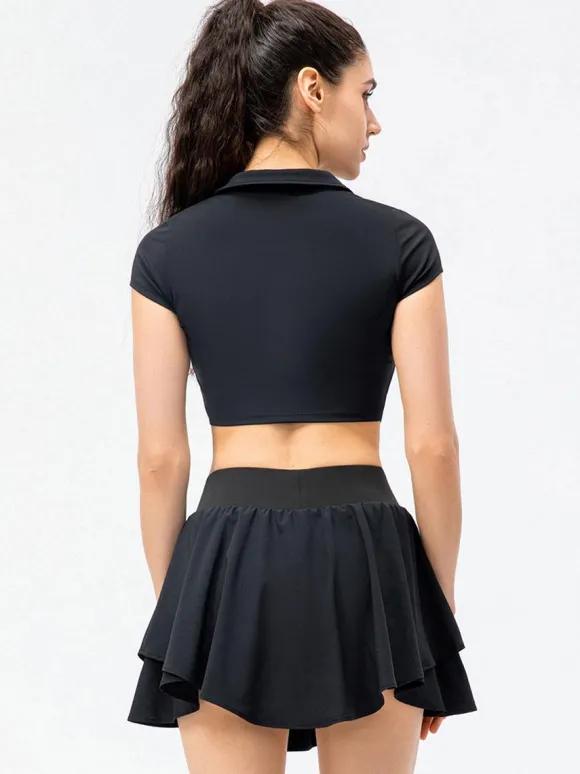 Tennis Sports Set Short Sleeves Women's Running Activewear
