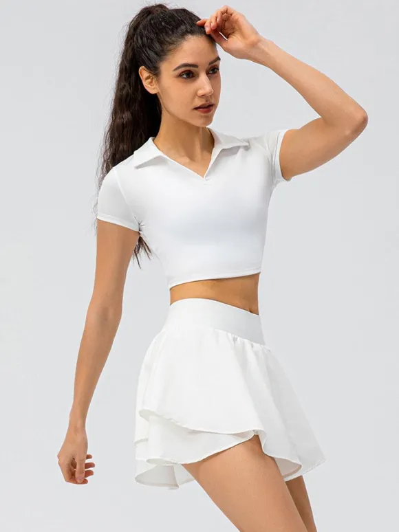 Tennis Sports Set Short Sleeves Women's Running Activewear