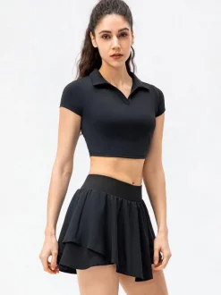 Tennis Sports Set Short Sleeves Women's Running Activewear