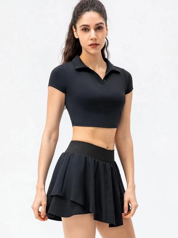 Tennis Sports Set Short Sleeves Women's Running Activewear