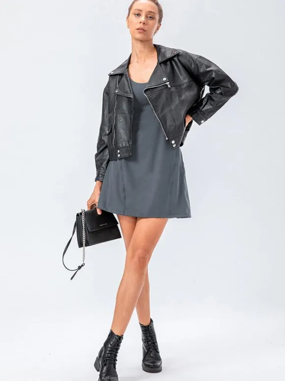 Tennis Strappy Dress Jewel Neck Backless Activewear For Women
