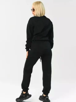 Textured Half-Zip Sweater And Joggers Set For Women 2026