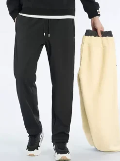 Thickened Lamb Velvet Men's Cotton Trousers Large Size Pants Loose Waterproof And Windproof Sweatpants