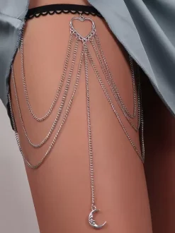 Thigh Chain Heart Moon Layered Timeless Beach Bikinis Leg Chain