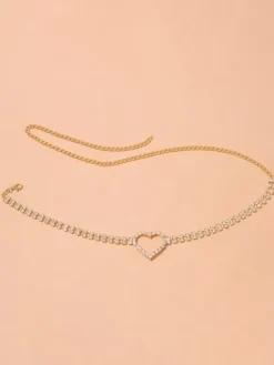 Thigh Chain Heart Shaped Sparkle Crystal Stylish Leg Chain