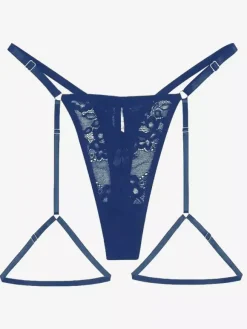 Thongs Cut Out Lace Up Indoor Sheer Lace Black Lingerie Panties