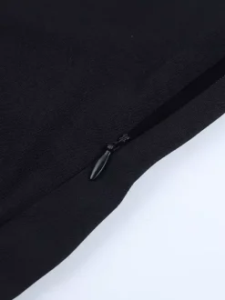 Tie Front Cutout Shirt Dress For Women - Black Long Sleeve Ruffle Hem Mini Dress - Spring Streetwear 2026