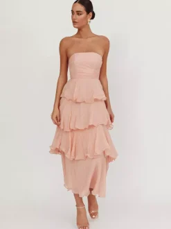 Tiered Ruffle Maxi Dress For Women - Sleeveless Layered A-Line Tube Sun Dress - Summer Wedding Guest 2026