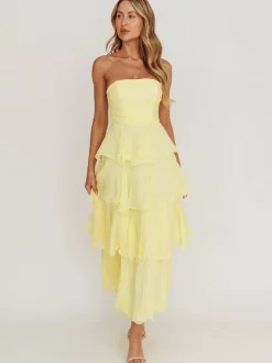 Tiered Ruffle Maxi Dress For Women - Sleeveless Layered A-Line Tube Sun Dress - Summer Wedding Guest 2026