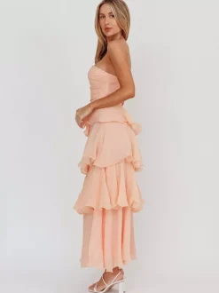 Tiered Ruffle Maxi Dress For Women - Sleeveless Layered A-Line Tube Sun Dress - Summer Wedding Guest 2026