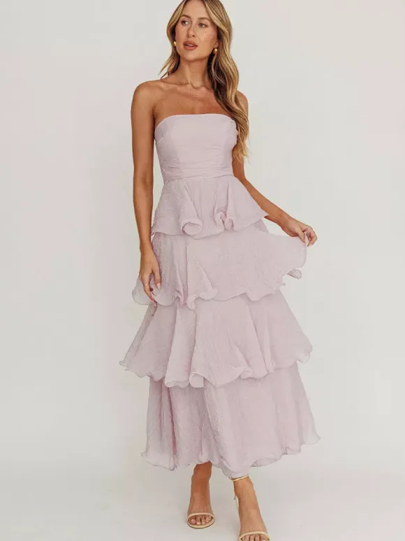 Tiered Ruffle Maxi Dress For Women - Sleeveless Layered A-Line Tube Sun Dress - Summer Wedding Guest 2026