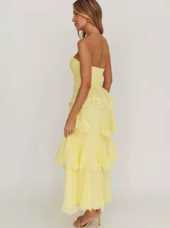 Tiered Ruffle Maxi Dress For Women - Sleeveless Layered A-Line Tube Sun Dress - Summer Wedding Guest 2026