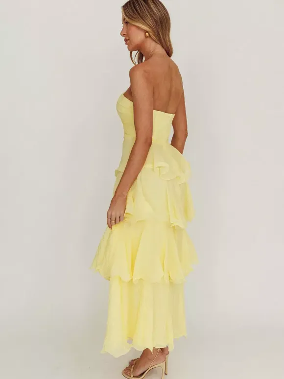 Tiered Ruffle Maxi Dress For Women - Sleeveless Layered A-Line Tube Sun Dress - Summer Wedding Guest 2026