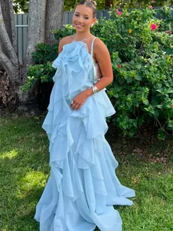 Tiered Maxi Dress With Floral Accents And Open Back For Summer Events 2026