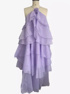 Tiered Maxi Dress With Floral Accents And Open Back For Summer Events 2026