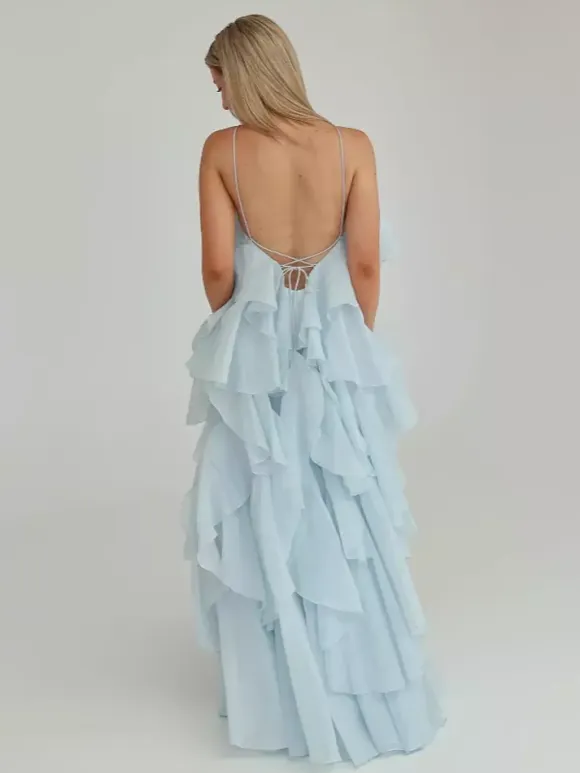 Tiered Maxi Dress With Floral Accents And Open Back For Summer Events 2026
