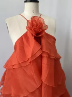 Tiered Maxi Dress With Floral Accents And Open Back For Summer Events 2026