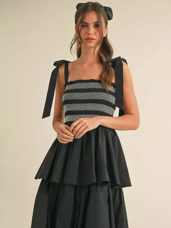 Tiered Smocked Sundress For Women - Boho Tie Strap Long A Line Dress - Summer Beach Party 2026