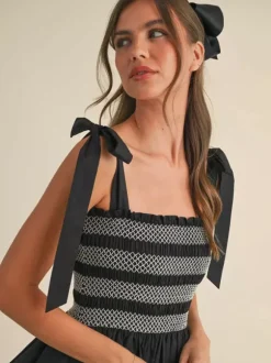 Tiered Smocked Sundress For Women - Boho Tie Strap Long A Line Dress - Summer Beach Party 2026