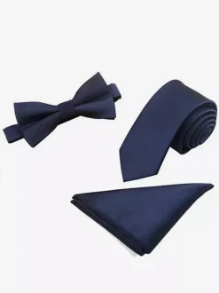 Tie Set Black Men's Square Scarf Pocket Button Chic Suit Accessory
