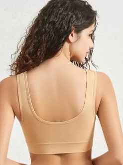 Tops Women's Top Nude U-Neck Athletic Polyester Sleeveless Activewear