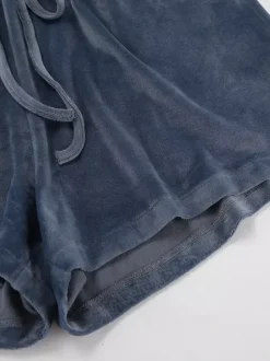 Tracksuit Short Set Velvet Hoodie Drawstring Shorts Casual Loungewear Tracksuit Short Set