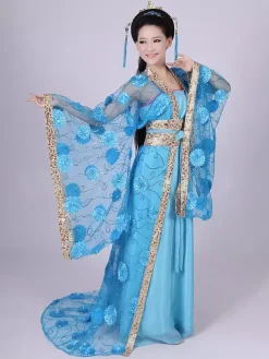 Traditional Chinese Costume Female Tulle Hanfu Dress Ancient Tang Dynasty Clothing 3 Pieces
