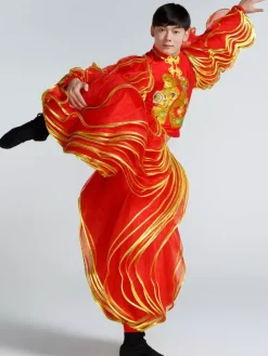 Traditional Chinese Costumes Nice Carnival Dragon Dance Red Lantern Outfit