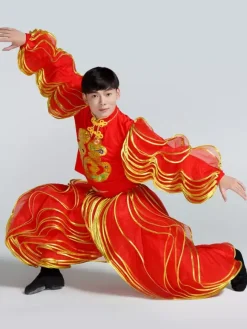 Traditional Chinese Costumes Nice Carnival Dragon Dance Red Lantern Outfit