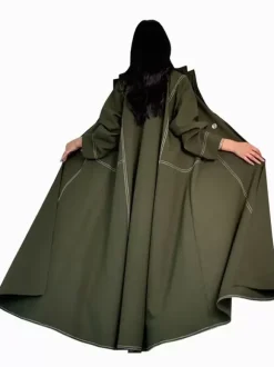 Trench Coat For Women Practical Buttons Turndown Collar Long Sleeves Polyester Front Button