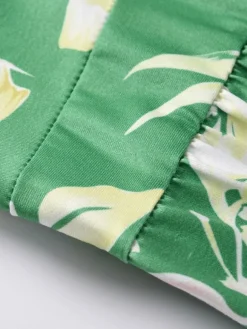 Tropical Floral Maxi Dress for Women - Leaf Print V Neck Backless Long Sundress - Summer Beach Vacation 2026