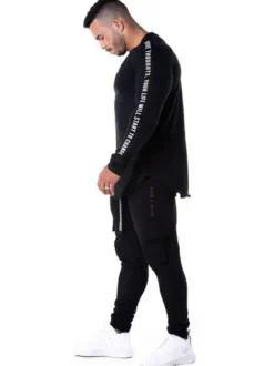T-shirts Casual Jewel Neck Words Print Long Sleeves