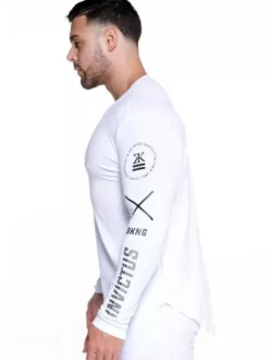 T-shirts Casual Jewel Neck Words Print Long Sleeves