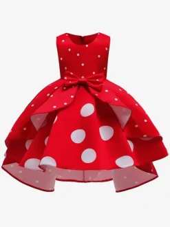 Tunic Dress For Christmas Polyester Fiber Red Christmas Holidays Party Dress