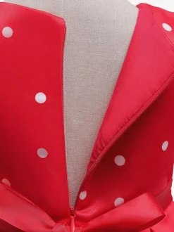 Tunic Dress For Christmas Polyester Fiber Red Christmas Holidays Party Dress