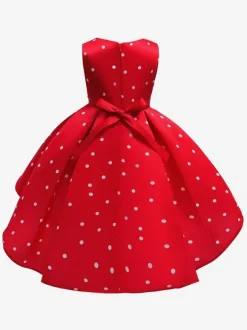 Tunic Dress For Christmas Polyester Fiber Red Christmas Holidays Party Dress