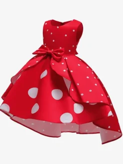 Tunic Dress For Christmas Polyester Fiber Red Christmas Holidays Party Dress