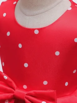 Tunic Dress For Christmas Polyester Fiber Red Christmas Holidays Party Dress