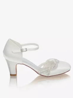 Two Part Wedding Shoes Round Toe Mid-low Heel Bridal Shoes