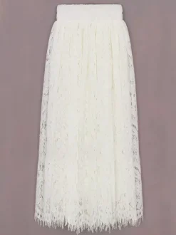 Two-Piece White Flower Girl Dresses White Lace Sleeveless Jewel Neck Flower Girl Dresses